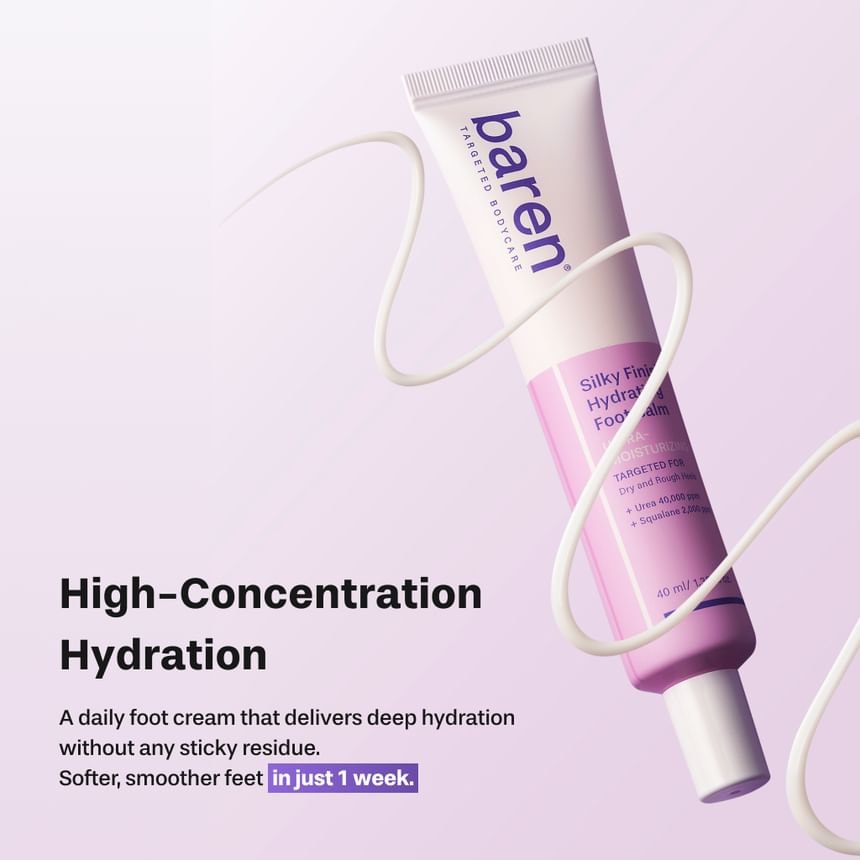 baren - Silky Finish Hydrating Foot Balm 5pcs Bundle Set (2025 Version - 40ml x 5 pcs)