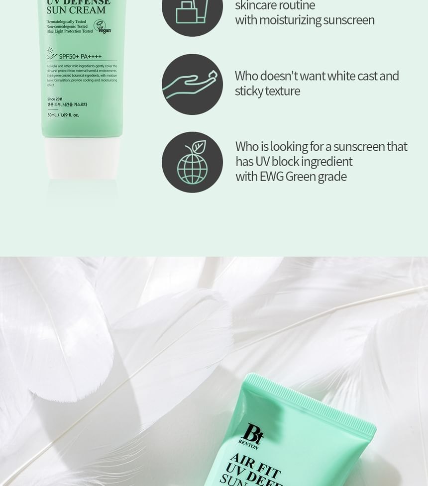 Benton - Air Fit UV Defense Sun Cream 2pcs Bundle Set (2025 Version - 50ml x 2 pcs)