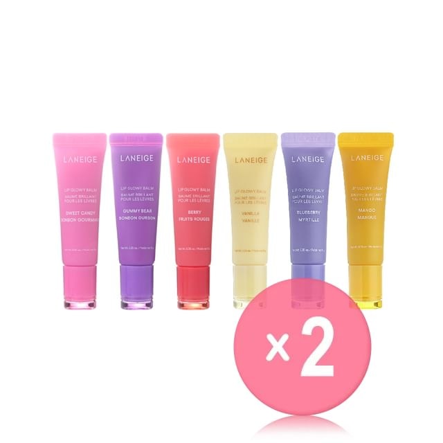 LANEIGE - Lip Glowy Balm - 6 Types 2pcs Bundle Set