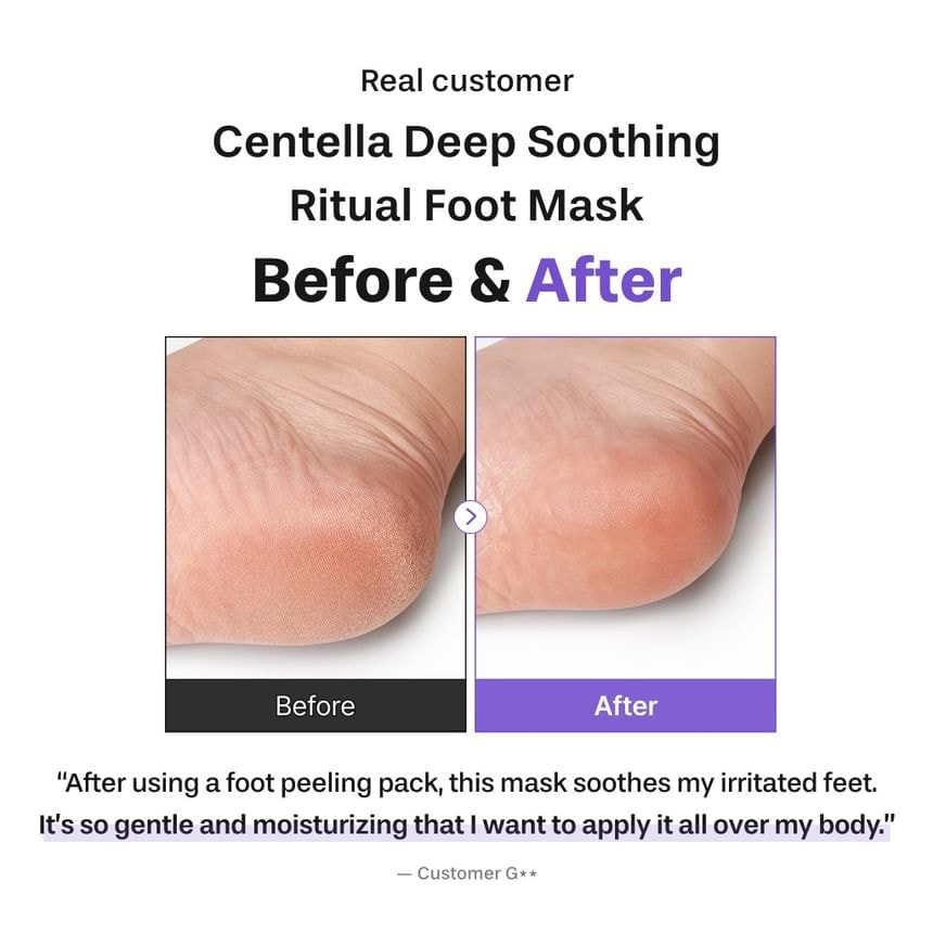 baren - Centella Deep Soothing Ritual Foot Mask 3 pairs 2pcs Bundle Set (18ml x 3 pairs x 2 pcs)