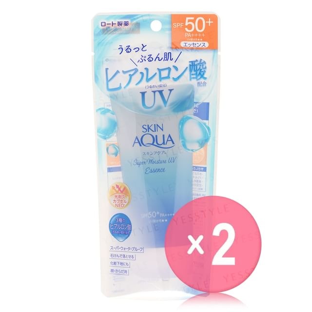 Rohto Mentholatum - Skin Aqua Super Moisture UV Essence SPF 50+ PA++++ 2pcs Bundle Set