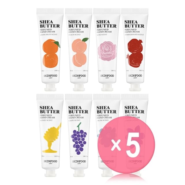 SKINFOOD - Shea Butter Hand Cream - 8 Types 5pcs Bundle Set