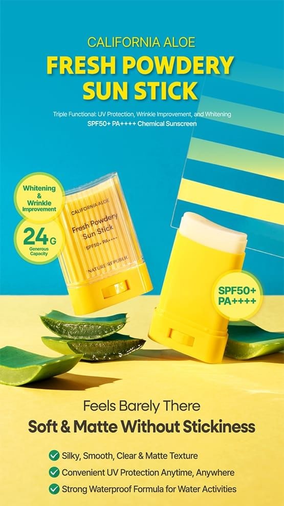 NATURE REPUBLIC - California Aloe Sun Stick - 2 Types 2pcs Bundle Set