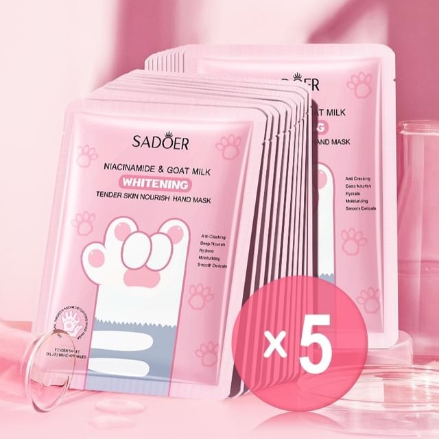 SADOER - Tender Skin Nourish Cat Claw Hand Mask 5pcs Bundle Set