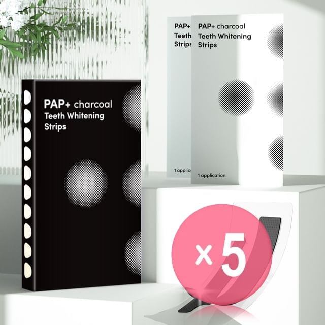 GlorySmile - PAP+ Charcoal Teeth Whitening Strips 5pcs Bundle Set