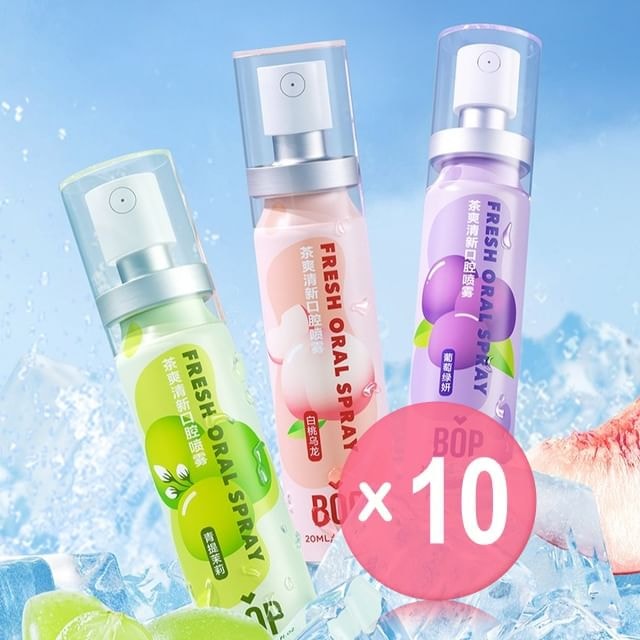 BOP - Tea Fresh Mouth Spray - 3 Flavors 10pcs Bundle Set