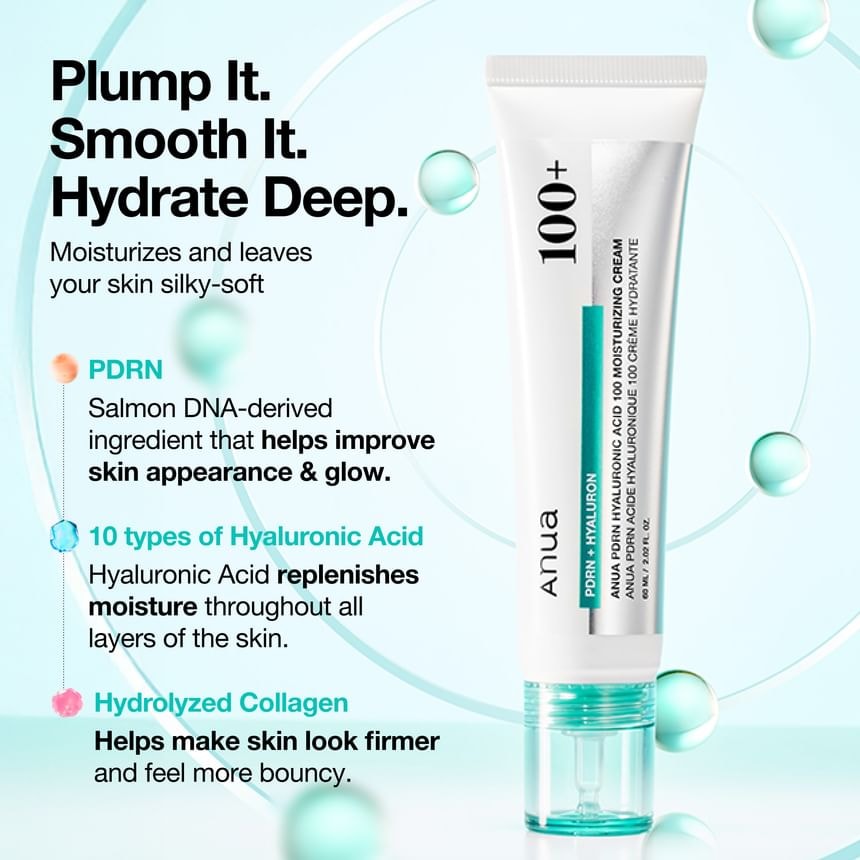 Anua - PDRN Hyaluronic Acid 100 Moisturizing Cream 2pcs Bundle Set