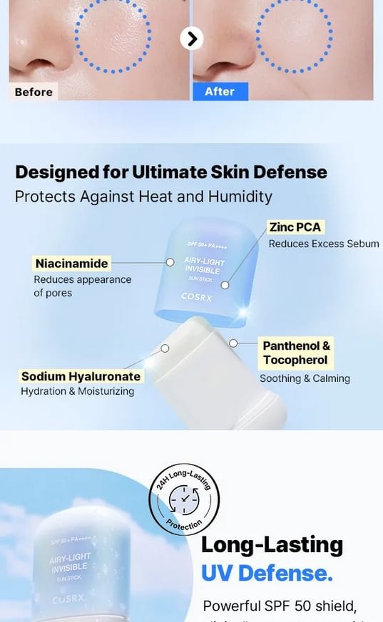 COSRX - Airy-Light Invisible Sun Stick 2pcs Bundle Set