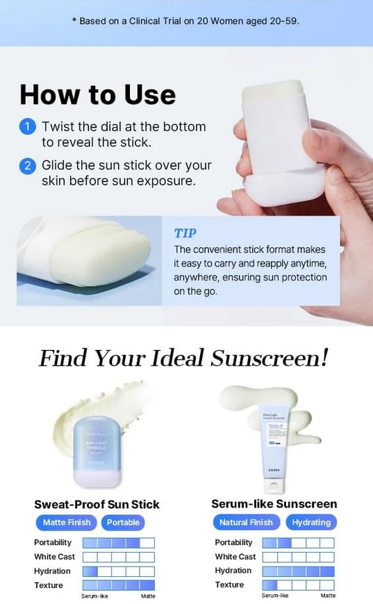 COSRX - Airy-Light Invisible Sun Stick 2pcs Bundle Set