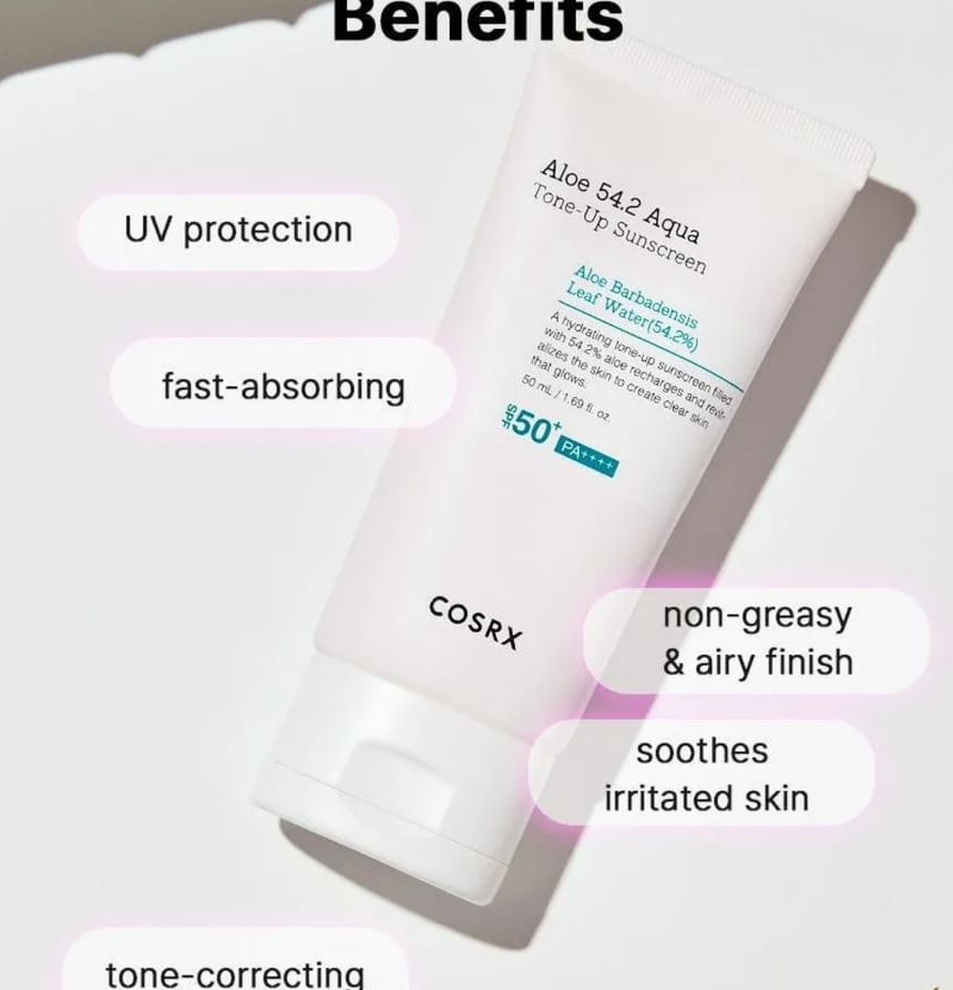 COSRX - Aloe 54.2 Aqua Tone-Up Sunscreen 2pcs Bundle Set (50ml x 2 pcs)