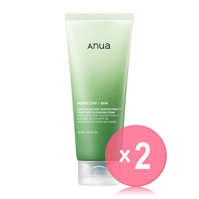 Anua - Heartleaf Quercetinol Pore Deep Cleansing Foam 2pcs Bundle Set