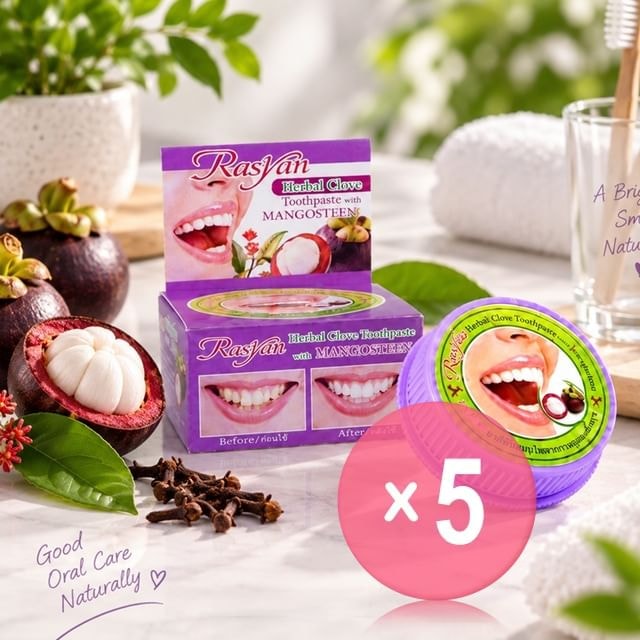 Rasyan - Herbal Clove Toothpaste with Mangosteen 5pcs Bundle Set